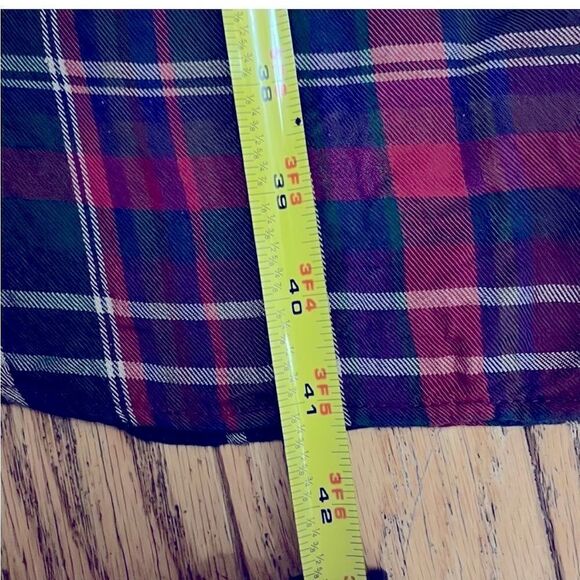 Lauren Ralph Lauren LS plaid button up shirt dress with pockets, 100% viscose. - Picture 4 of 6